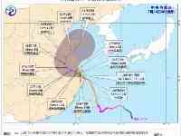 今天上午“煙花”將在浙江、上海這一帶沿海二次登入