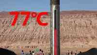 火焰山“定海神針”溫度77℃！新疆遊客：手機熱罷工，沙窩烤鳥蛋